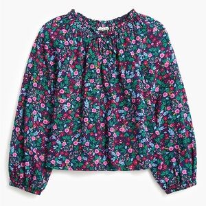 Crewcuts Factory Girls Kids Colorful Floral Lightweight Bow Neck Top. 6-7. 6. 7.